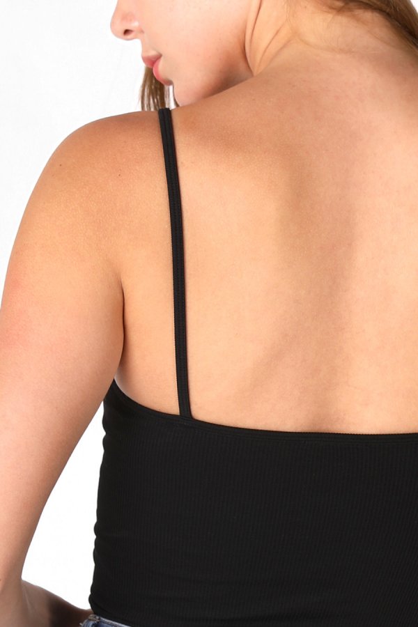 Nikibiki Ribbed V Neck Crop Top