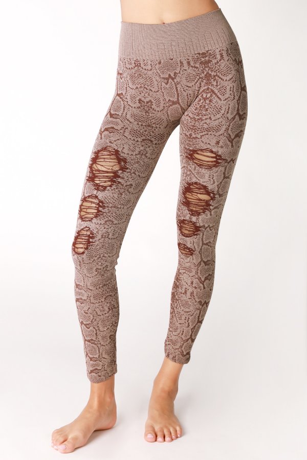 nikibiki Snake Skin Destroyed Leggings