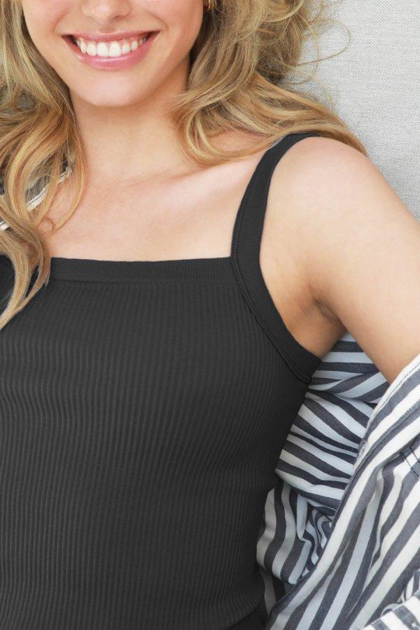 Nikibiki Square Neck Ribbed Top