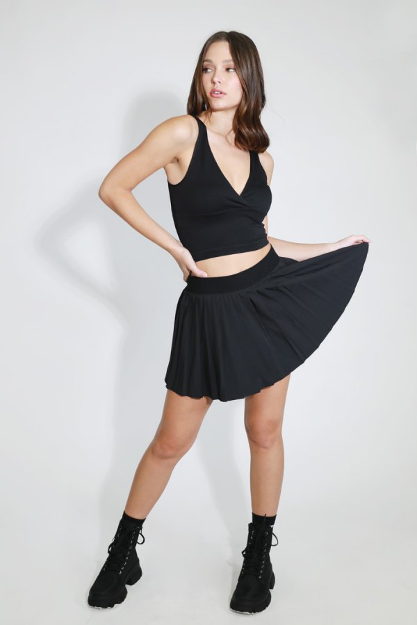 Nikibiki Surplice Ribbed Crop Top