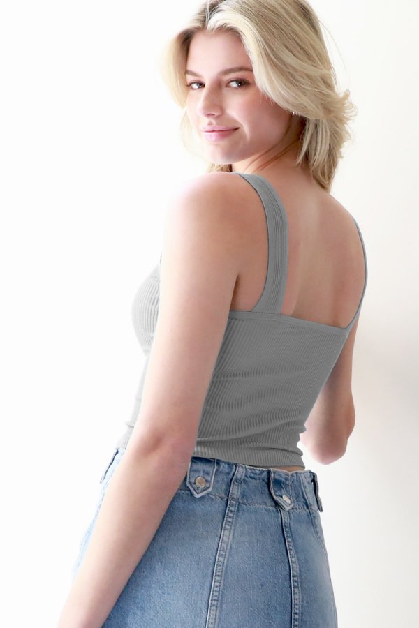 Nikibiki V Neck Ribbed Crop Top