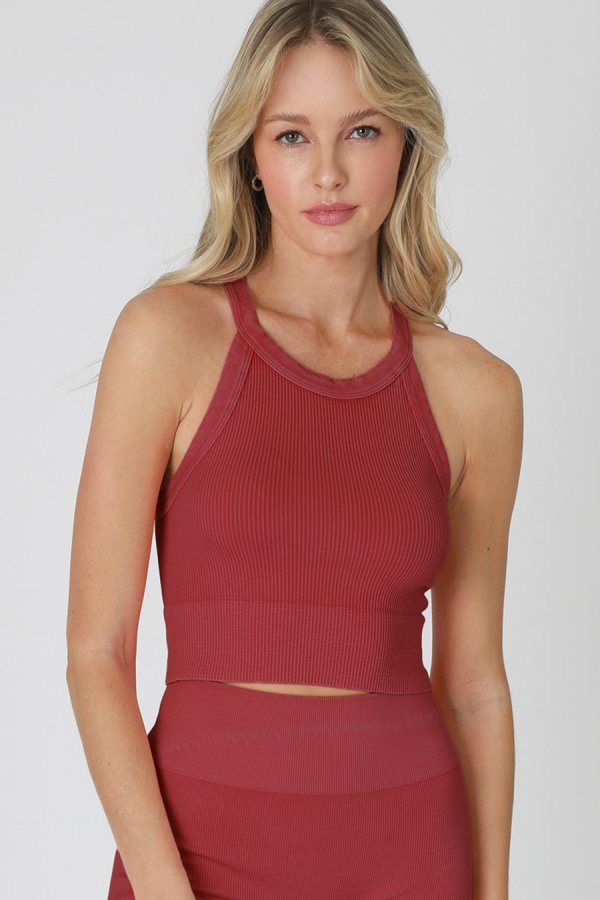 nikibiki Vintage High Neck Crop Top