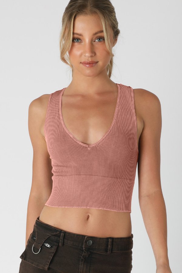 nikibiki Vintage Plunge V-Neck Crop Top