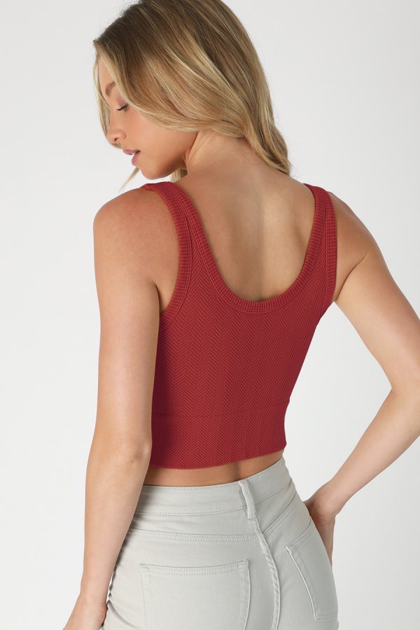 Nikibiki Vintage Reversible Herringbone Crop Top