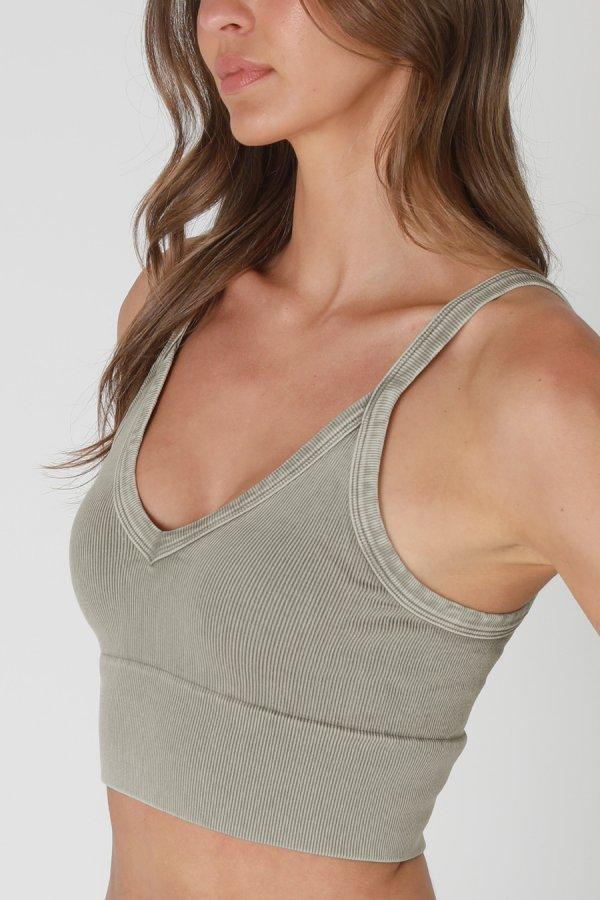 Nikibiki Vintage Ribbed V-Neck Bra Top