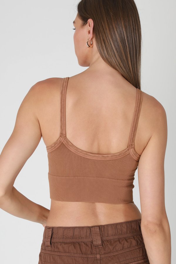 Nikibiki Vintage Ribbed V-Neck Bra Top