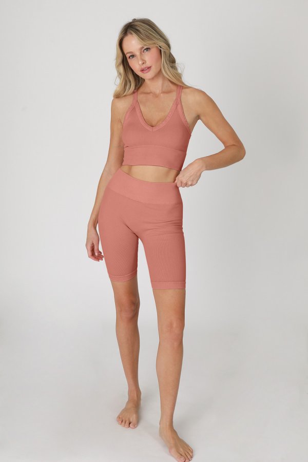 Nikibiki Vintage Ribbed V-Neck Bra Top