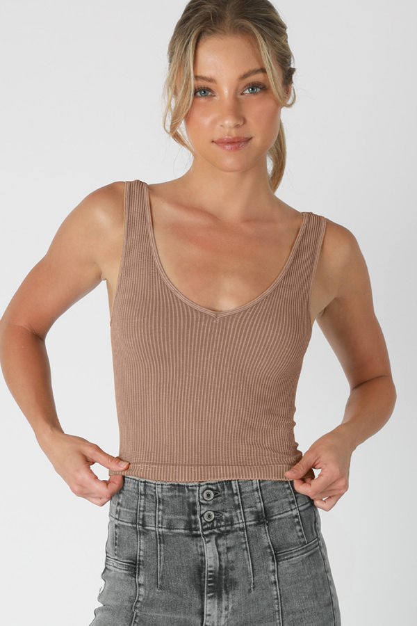 nikibiki Vintage V Neck Crop Top