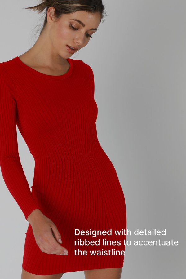 Nikibiki Wide Ribbed LS Dress