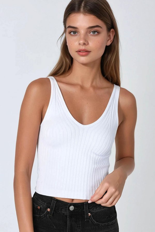 nikibiki Wide Ribbed Tank Top