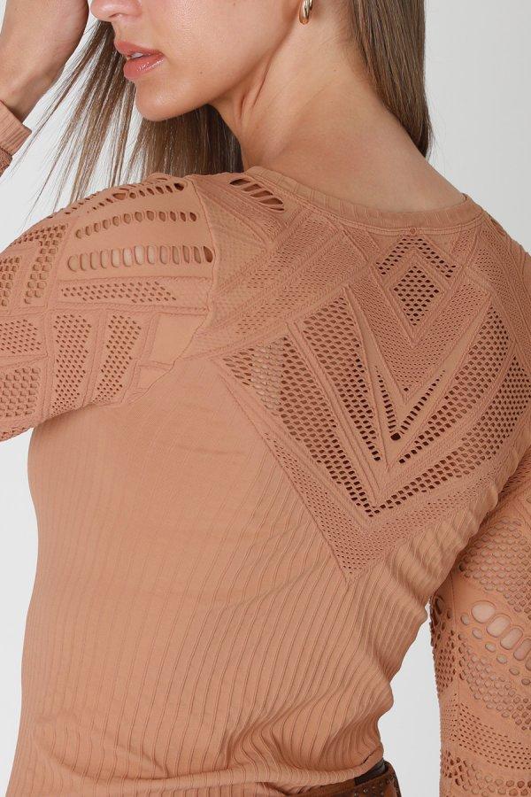 Nikibiki Wide Textured LS Top