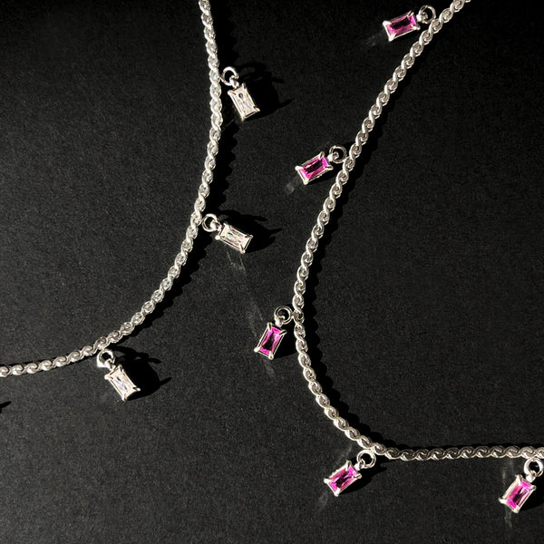 Nikita By Niki AKARI Multi Drop Pendant Necklace - Silver | Pink