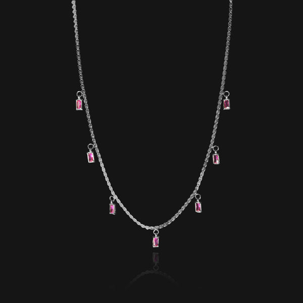 nikita by niki AKARI Multi Drop Pendant Necklace - Silver | Pink