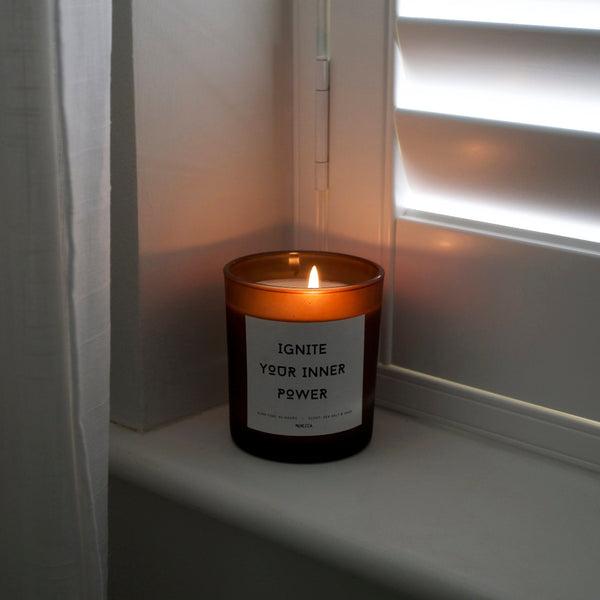 Nikita By Niki Amber Frosted Glass Empowering Candle