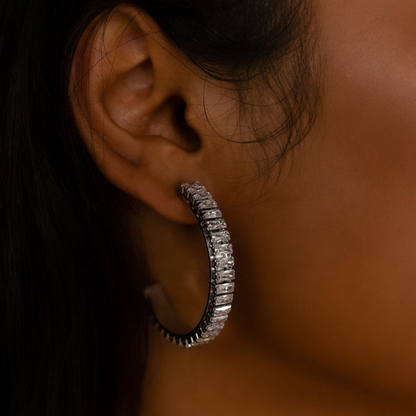 Nikita By Niki Chelsea Statement Hoop Earrings - Silver