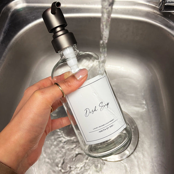 Nikita By Niki Clear Glass Bathroom Soap Dispenser - Set Of 3