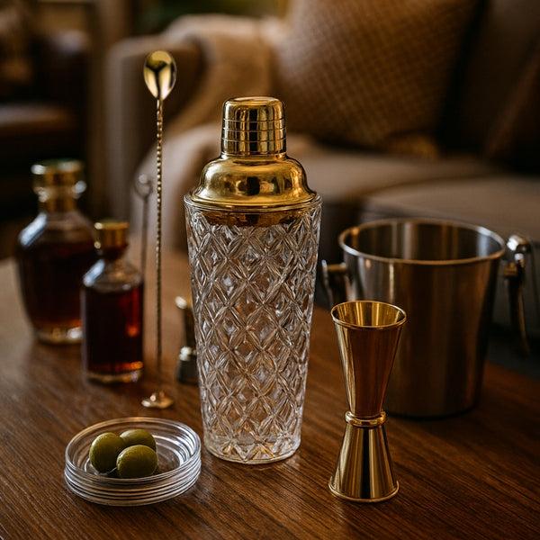 Nikita By Niki Glass Cocktail Shaker Jigger & Stirrer Set