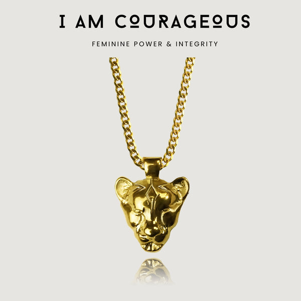 nikita by niki I AM COURAGEOUS - LIONESS PENDANT NECKLACE - 18k GOLD PLATED