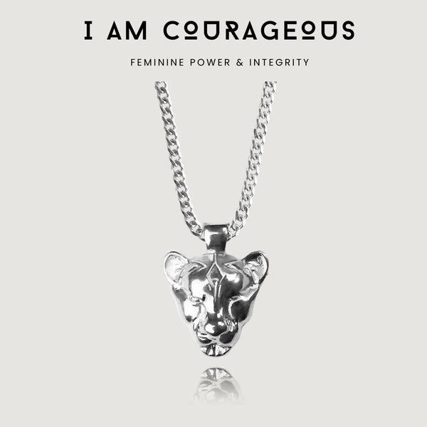 nikita by niki I AM COURAGEOUS - LIONESS PENDANT NECKLACE - SILVER