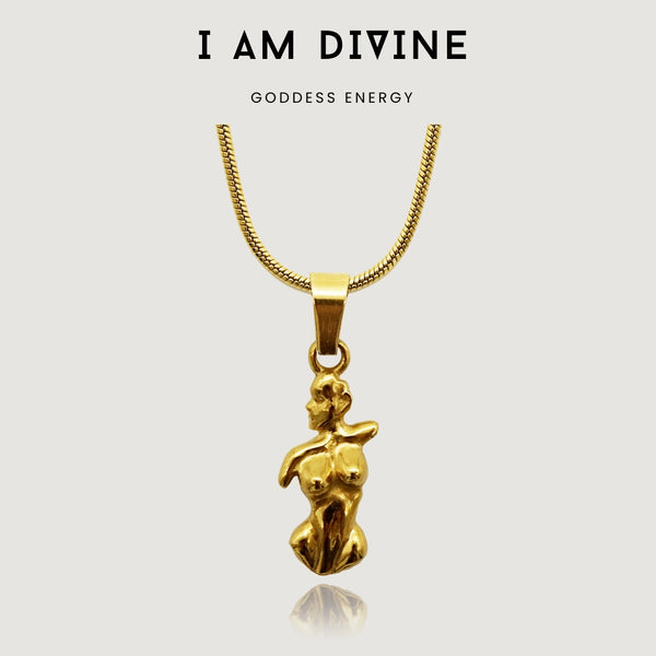nikita by niki I AM DIVINE - WOMAN BODY PENDANT NECKLACE - 24K GOLD PLATED