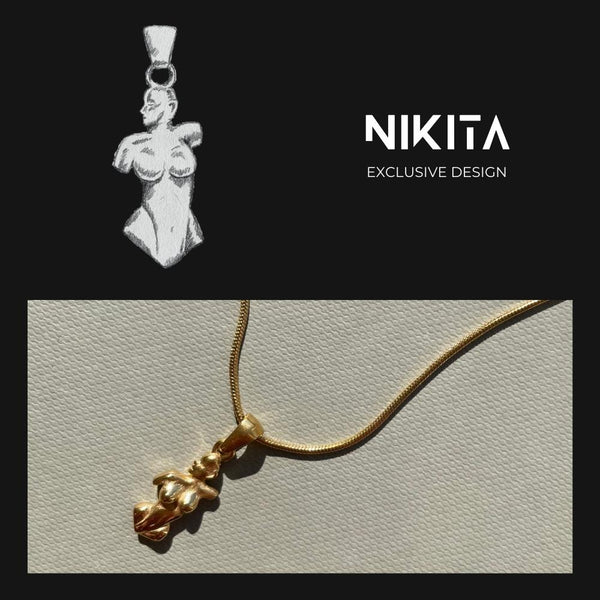 Nikita By Niki I AM DIVINE - WOMAN BODY PENDANT NECKLACE - SILVER