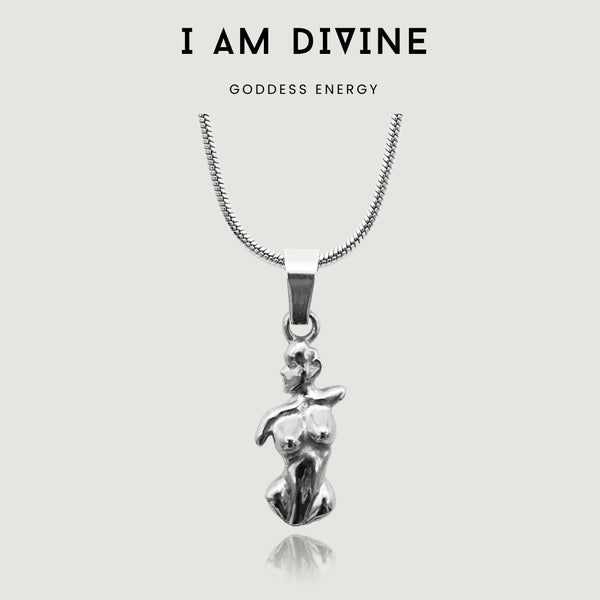nikita by niki I AM DIVINE - WOMAN BODY PENDANT NECKLACE - SILVER