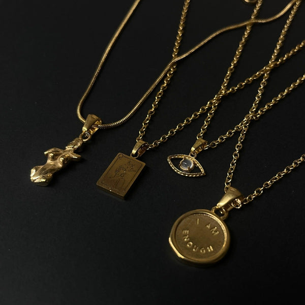 Nikita By Niki I AM ENOUGH - ENGRAVED PENDANT NECKLACE - 18K GOLD PLATED