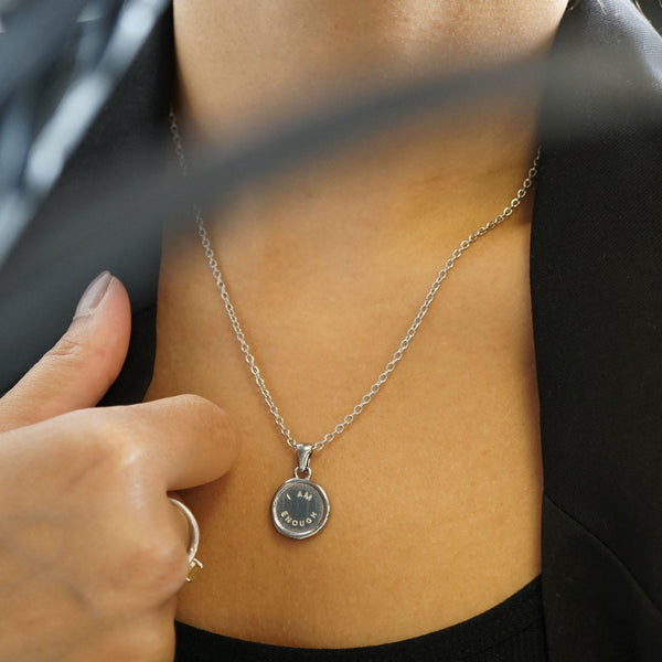 Nikita By Niki I AM ENOUGH - ENGRAVED PENDANT NECKLACE - SILVER
