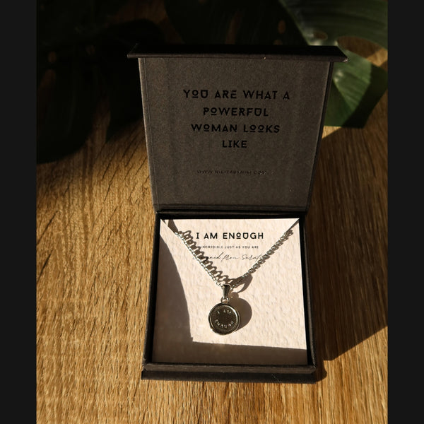 Nikita By Niki I AM ENOUGH - ENGRAVED PENDANT NECKLACE - SILVER