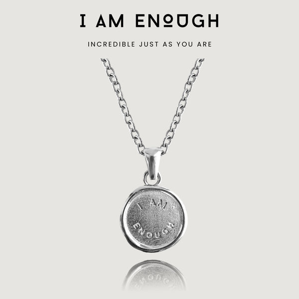 nikita by niki I AM ENOUGH - ENGRAVED PENDANT NECKLACE - SILVER