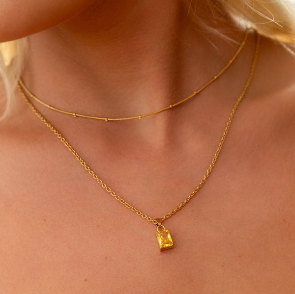 Nikita By Niki I AM FOCUSED - CITRINE PENDANT NECKLACE - 18K GOLD PLATED