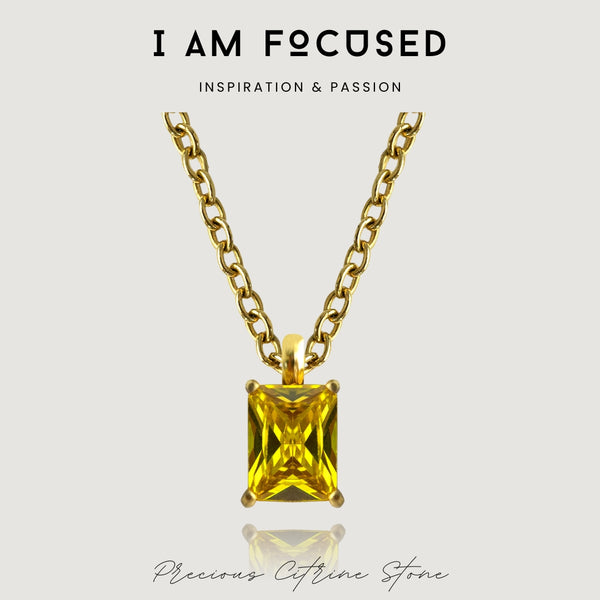 nikita by niki I AM FOCUSED - CITRINE PENDANT NECKLACE - 18K GOLD PLATED