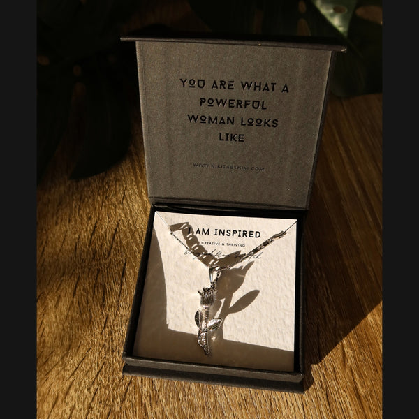 Nikita By Niki I AM INSPIRED - ROSE PENDANT NECKLACE - SILVER