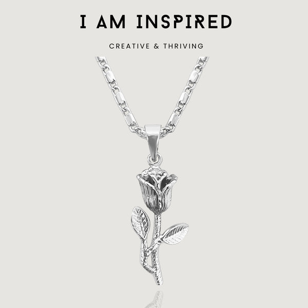 nikita by niki I AM INSPIRED - ROSE PENDANT NECKLACE - SILVER