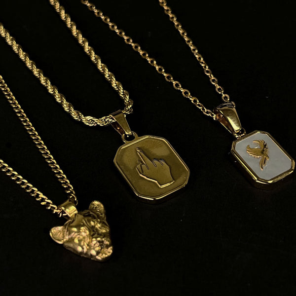 Nikita By Niki I AM SAVAGE - MIDDLE FINGER PENDANT NECKLACE - 18K GOLD PLATED