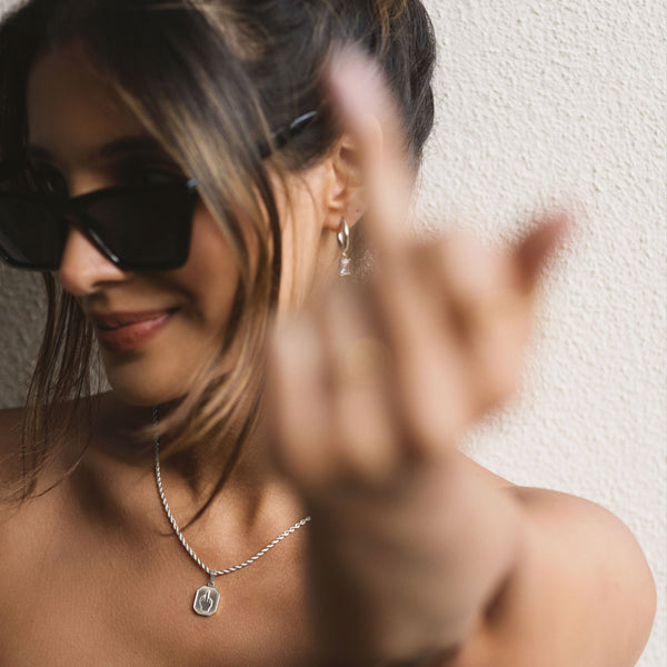 Nikita By Niki I AM SAVAGE - MIDDLE FINGER PENDANT NECKLACE - SILVER