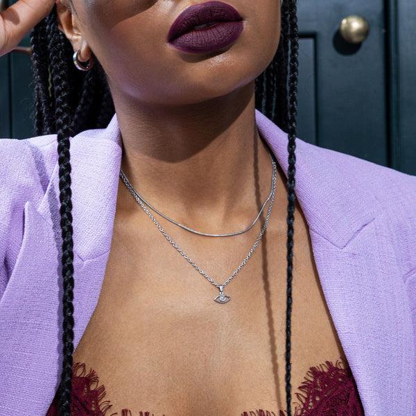 Nikita By Niki I AM SECURE - EVIL EYE PENDANT NECKLACE - SILVER