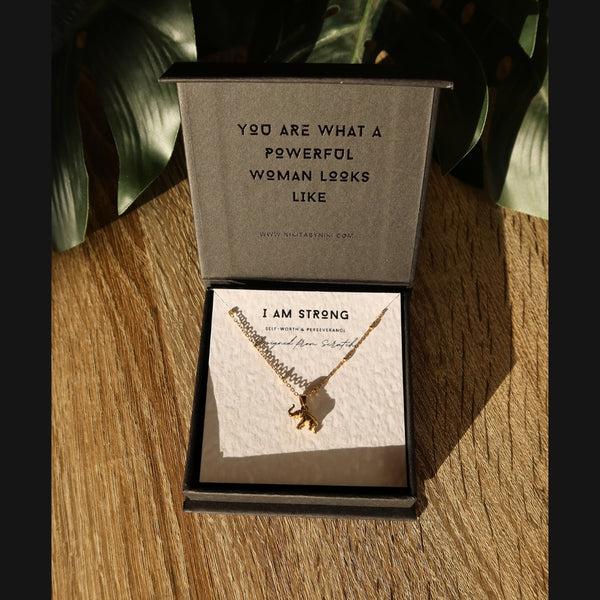 Nikita By Niki I AM STRONG - ELEPHANT PENDANT NECKLACE - 18K GOLD PLATED