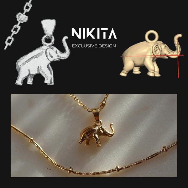 Nikita By Niki I AM STRONG - ELEPHANT PENDANT NECKLACE - 18K GOLD PLATED