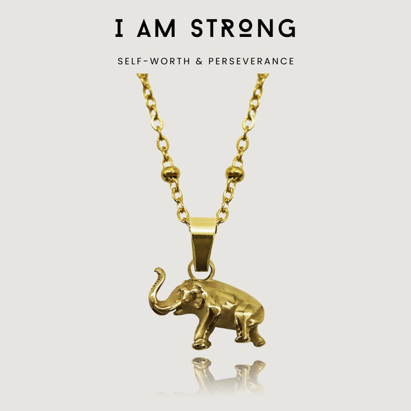 nikita by niki I AM STRONG - ELEPHANT PENDANT NECKLACE - 18K GOLD PLATED