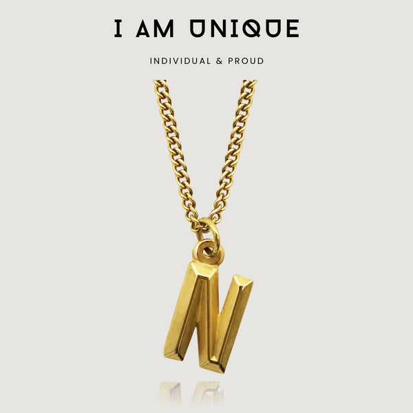nikita by niki I AM UNIQUE - INITIAL PENDANT NECKLACE - 18K GOLD PLATED