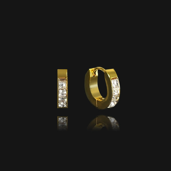 nikita by niki LUCIA Huggie Rhinestone Hoop Earrings - Gold