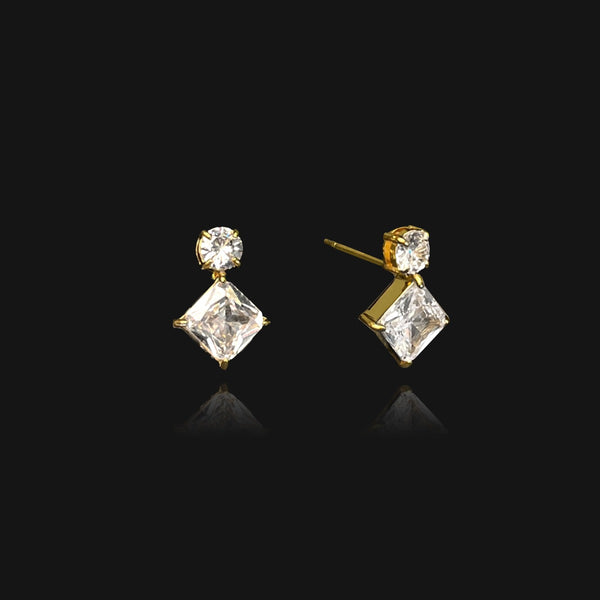 nikita by niki AZURA Rhinestone Stud Earrings - Gold
