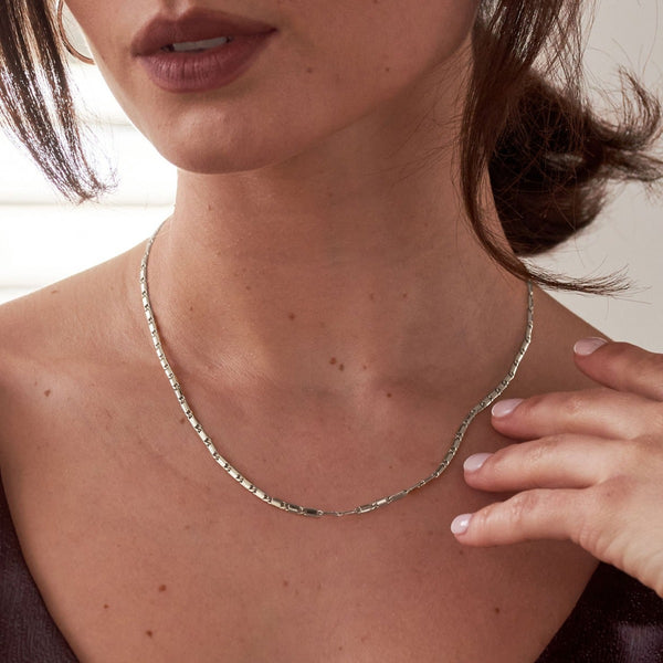 Nikita By Niki Flat Chain Necklace - Silver