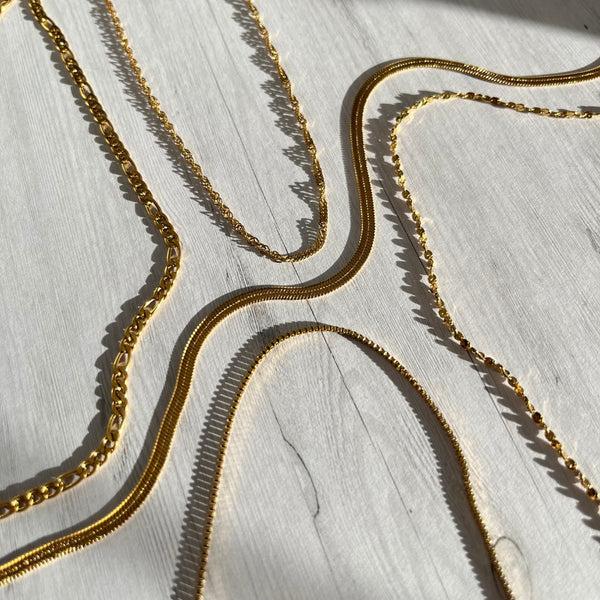 Nikita By Niki Flat Snake Chain Necklace - Gold