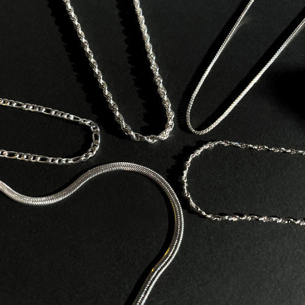 Nikita By Niki Flat Snake Chain Necklace - Silver