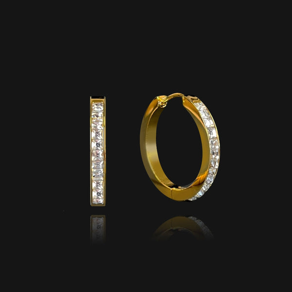 nikita by niki LUCIA Rhinestone Hoop Earrings - Gold