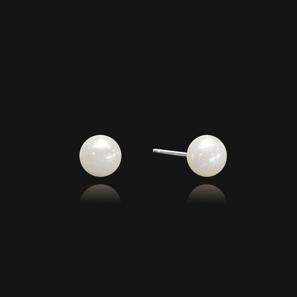 nikita by niki PIA Pearl Stud Earrings - Silver
