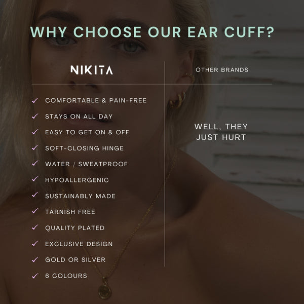 Nikita By Niki Plain Pain-Free Hinged Ear Cuff - Gold