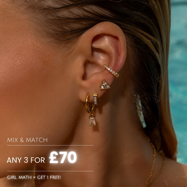 Nikita By Niki Rhinestone Pain-Free Hinged Ear Cuff - Gold